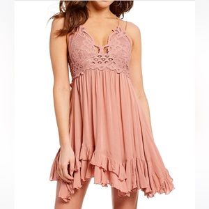 Free People Adella Pink Mini Dress E4